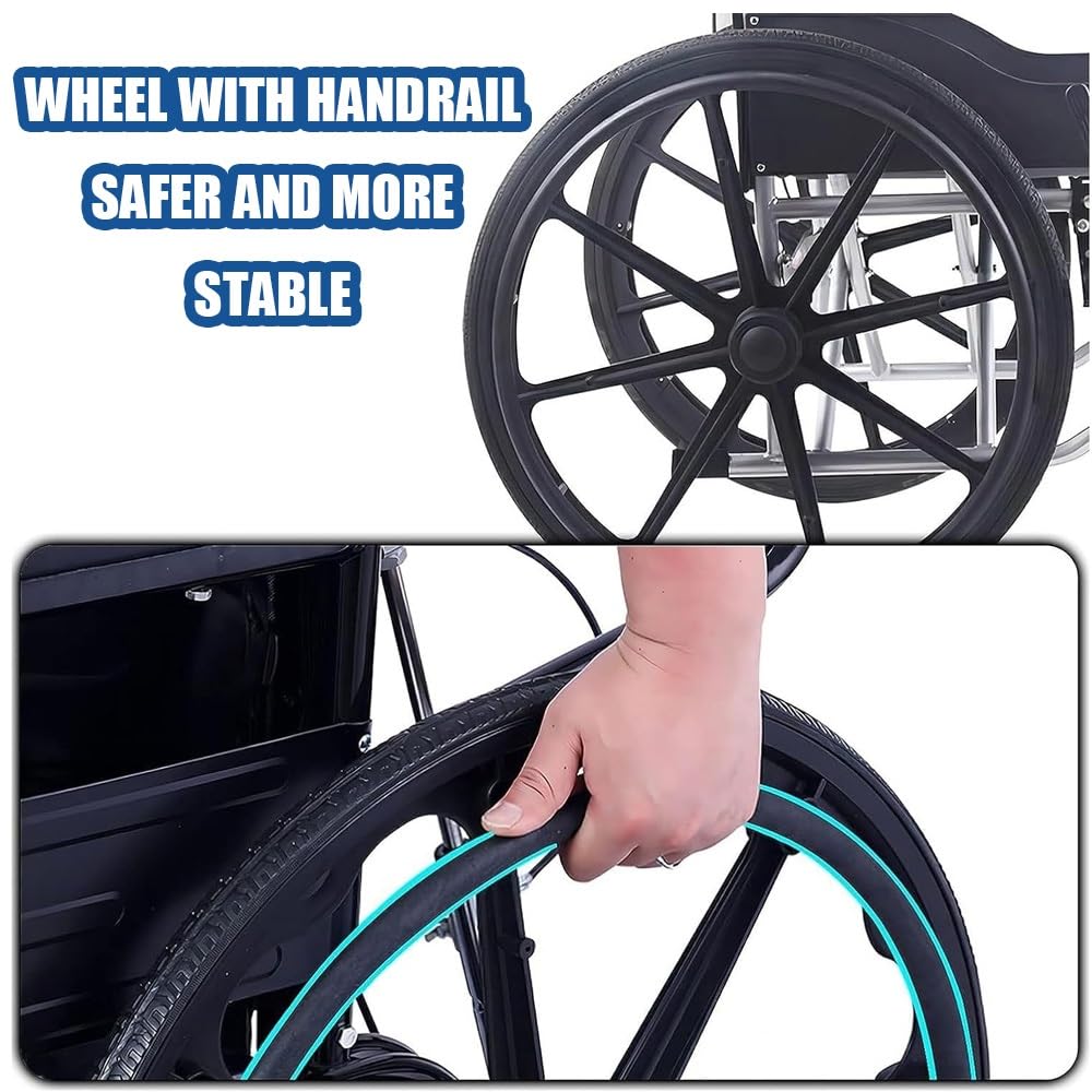 Ruedas Para Silla De Ruedas, Rueda Trasera Sólida De 24 Pulgadas, Repuesto Manual De Rueda Trasera Para Silla De Ruedas, Rodamiento: 12mm/1/2(24 * 1 3/8-2Pcs)