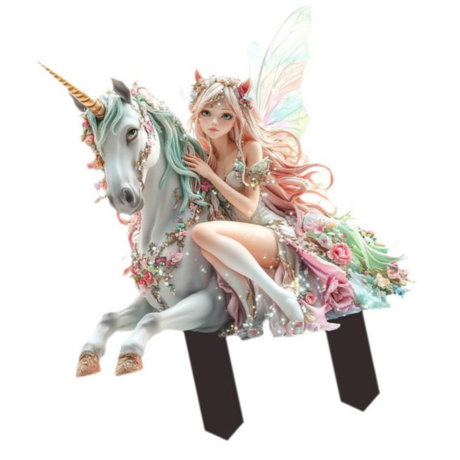 ordinarYone Acrylic Stake Fairy Statue Lovely Shaped Figurines Plant for Indoor and Outdoor Sculpture Decors