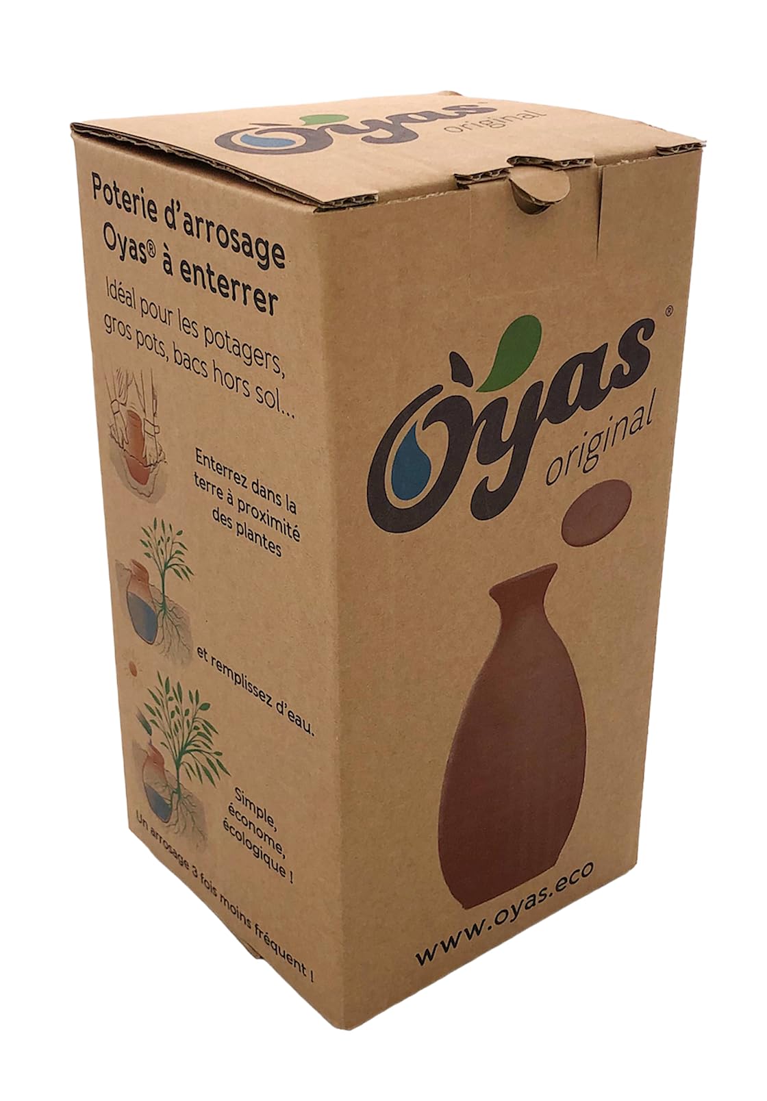 OYAS® A ENTERRER Taille M – 1,5L – BACS Potager-Pots-MASSIFS-OLLAS Terre Cuite – Fabrique en France. Solution d'irrigation écologique, 100% biodégradable. Autonomie 3 à 6 Jours