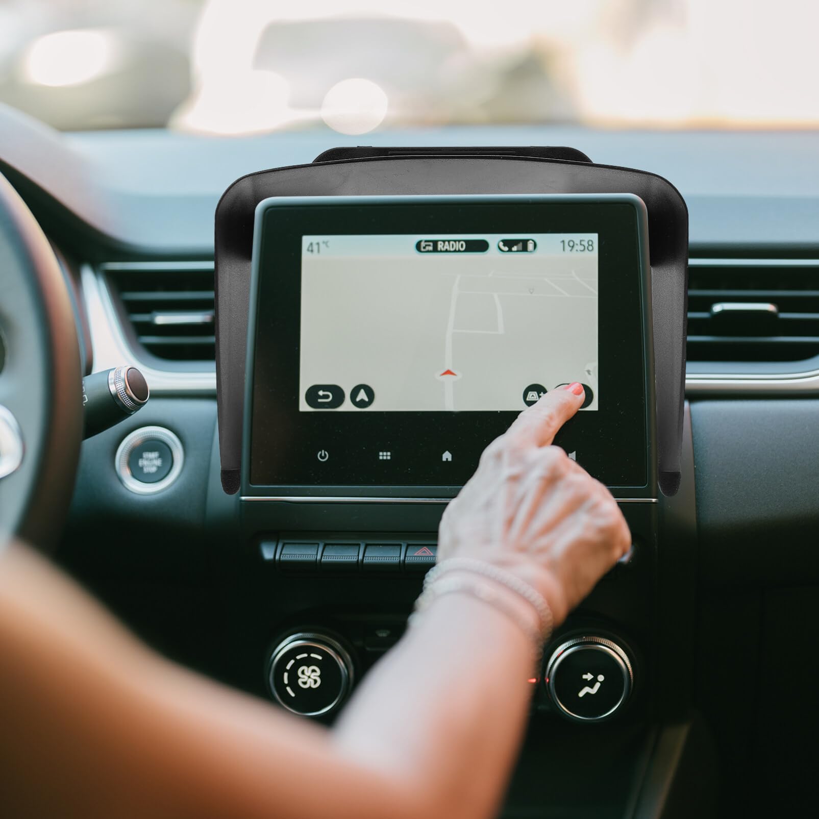 SOLUSTRE Parasol GPS de 7 pulgadas para navegación de coche, parasol para navegación automotriz