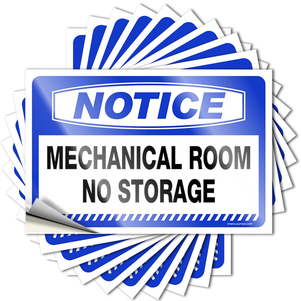 Notice Mechanical Room No Storage Haves Assorted - Teen Bedroom Decor Stickers Self Adhesive Sticker(6X9CM)