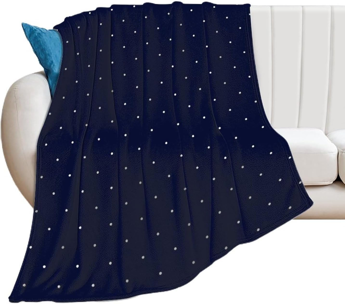 Amazon｜ブランケット 水玉 青と白 毛布 タオルケット Blanket