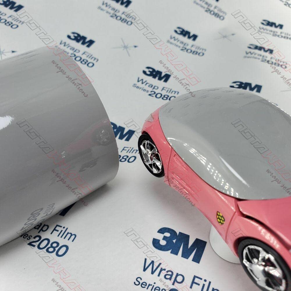 3M Car Wrap Rolle 2080 Gloss Storm Gray | G31 | (1,5 m x 4,6 m) | Auto-Vinylfolie für Autos – Auto-Innenfolie und -außen | mit gratis INSTAWRAPS Pro-Handschuh