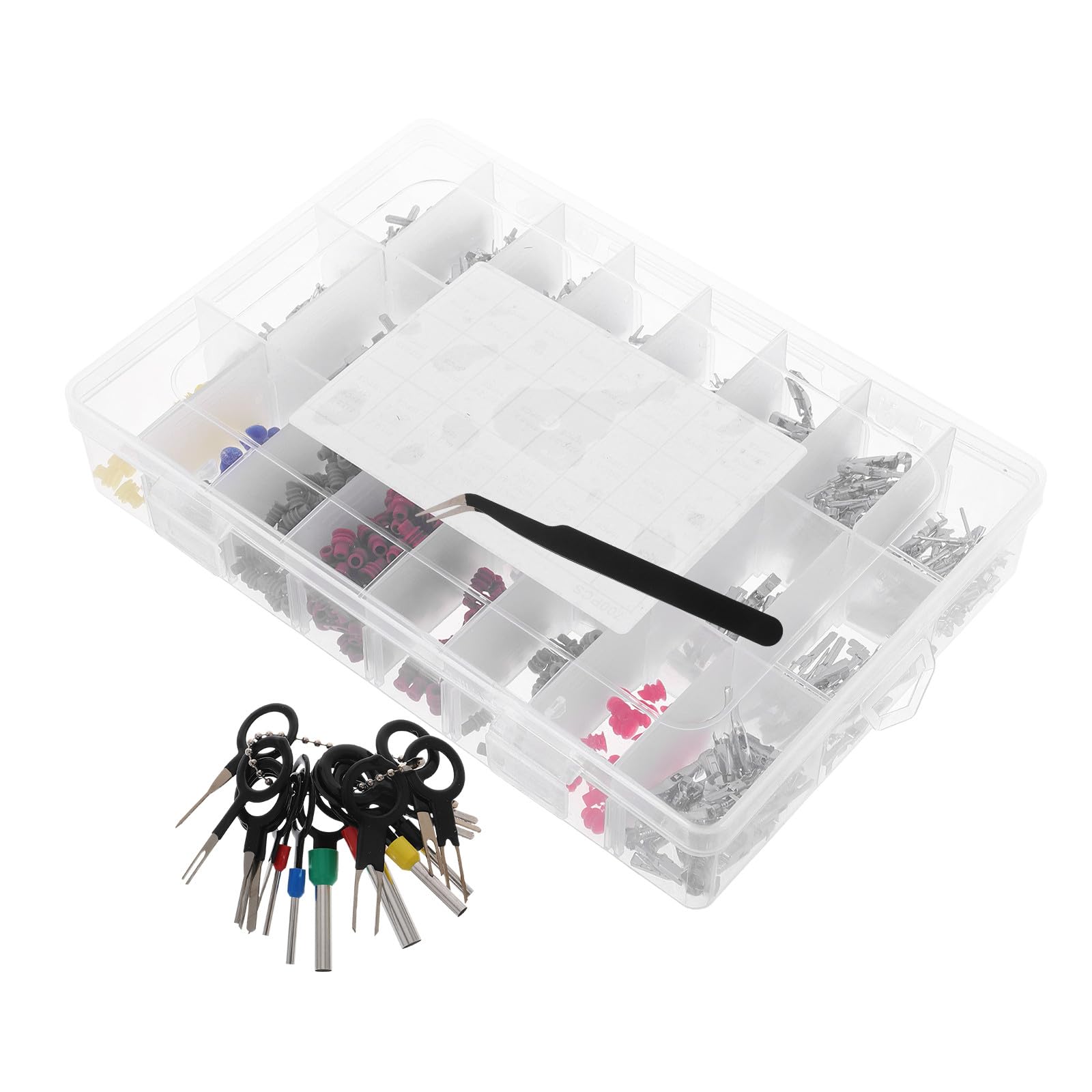 ibasenice Kit de Connecteurs Automobiles 700 Pièces, Broches Mâle et Femelle, Cosses à Sertir Électriques, Assortiment Complet pour Réparation et Câblage, Usage Professionnel et