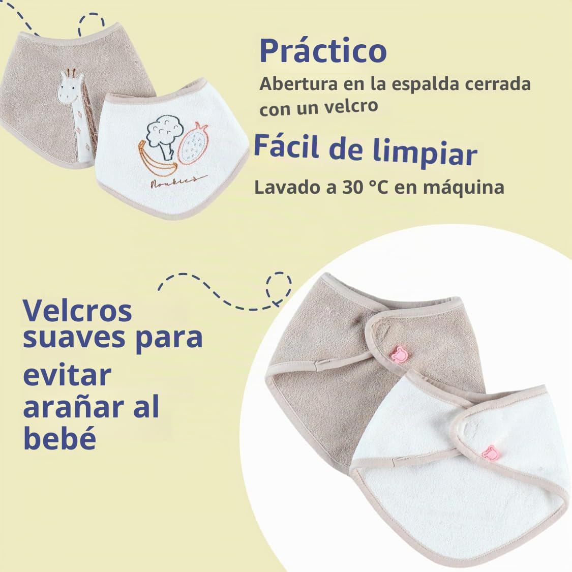 Noukie's - Baberos de pañuelo, diseño de dinosaurio Stegi, 2 unidades, hasta 3 meses