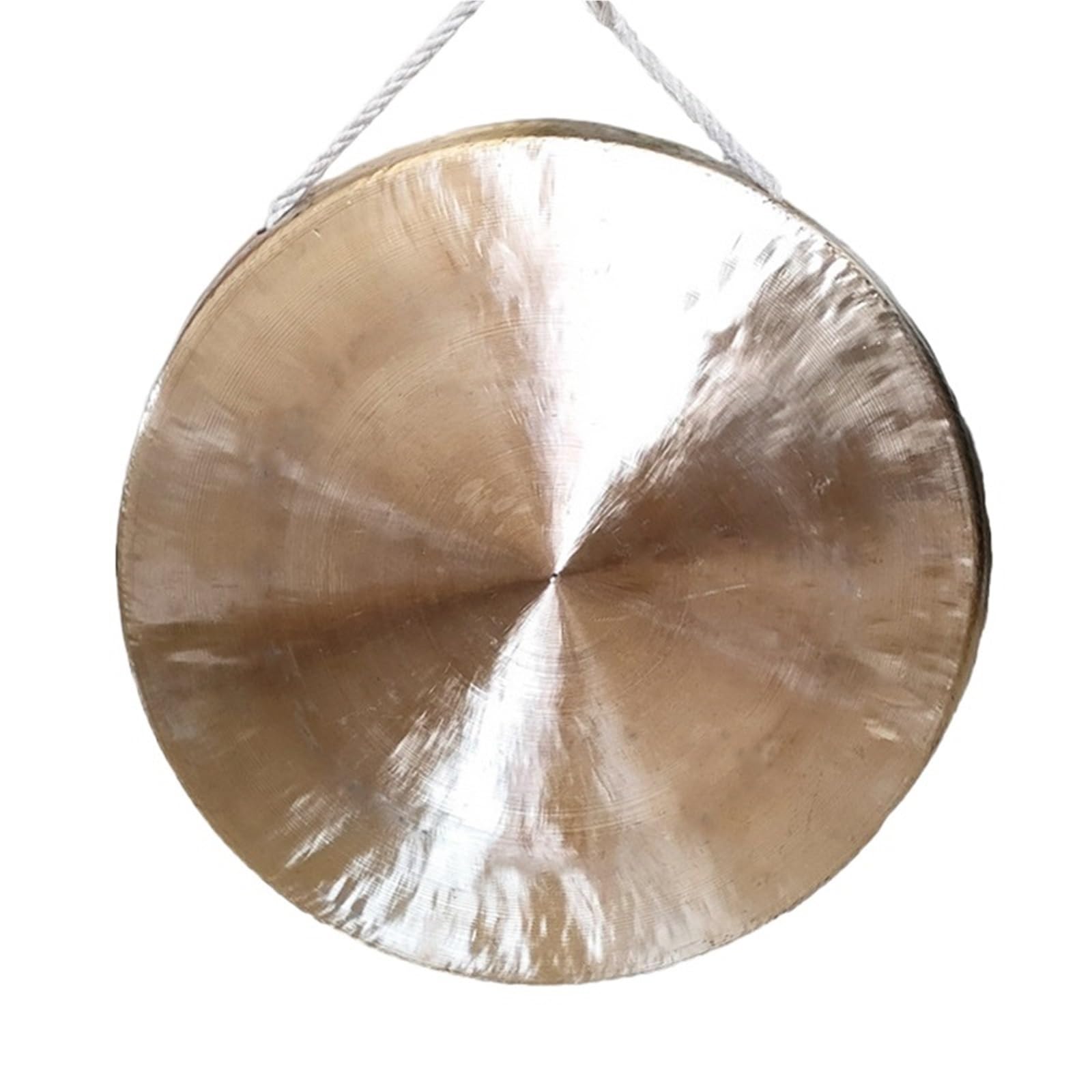 Gongs y platillos portátiles, Platillo de gong mano fondo plano con mazo for meditación Danza del león(35CM)