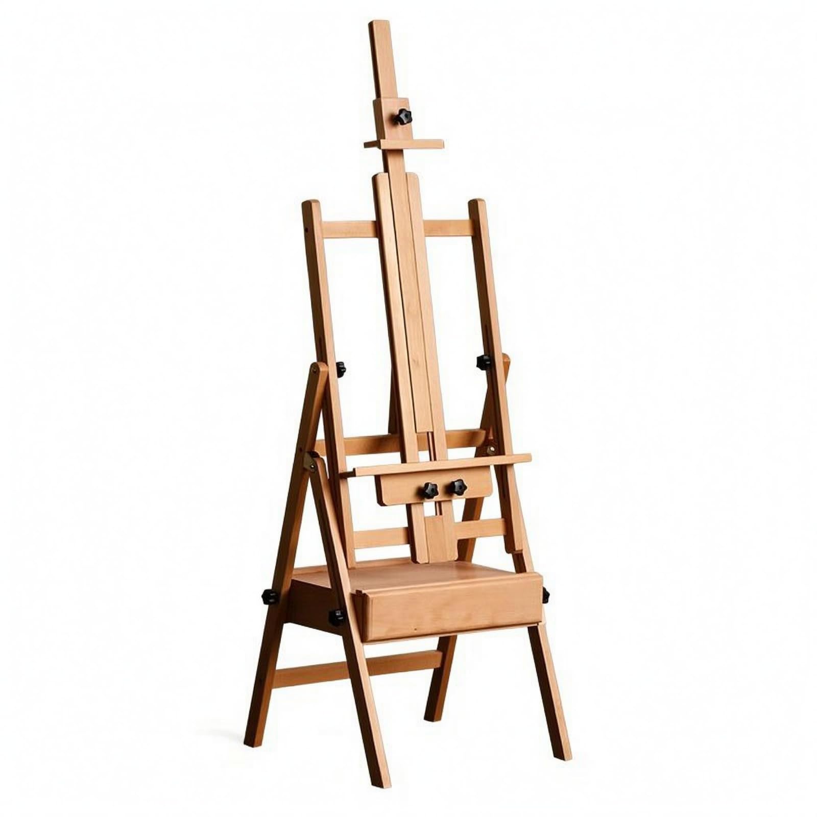 TISHITA Caballete de Dibujo Infantil Caballete Plegable Atril de Pintura Soporte Regulable Caballete con Cajón Integrado Estructura de Adecuado para Artística, Marrón Claro, Caballete Con Cajón
