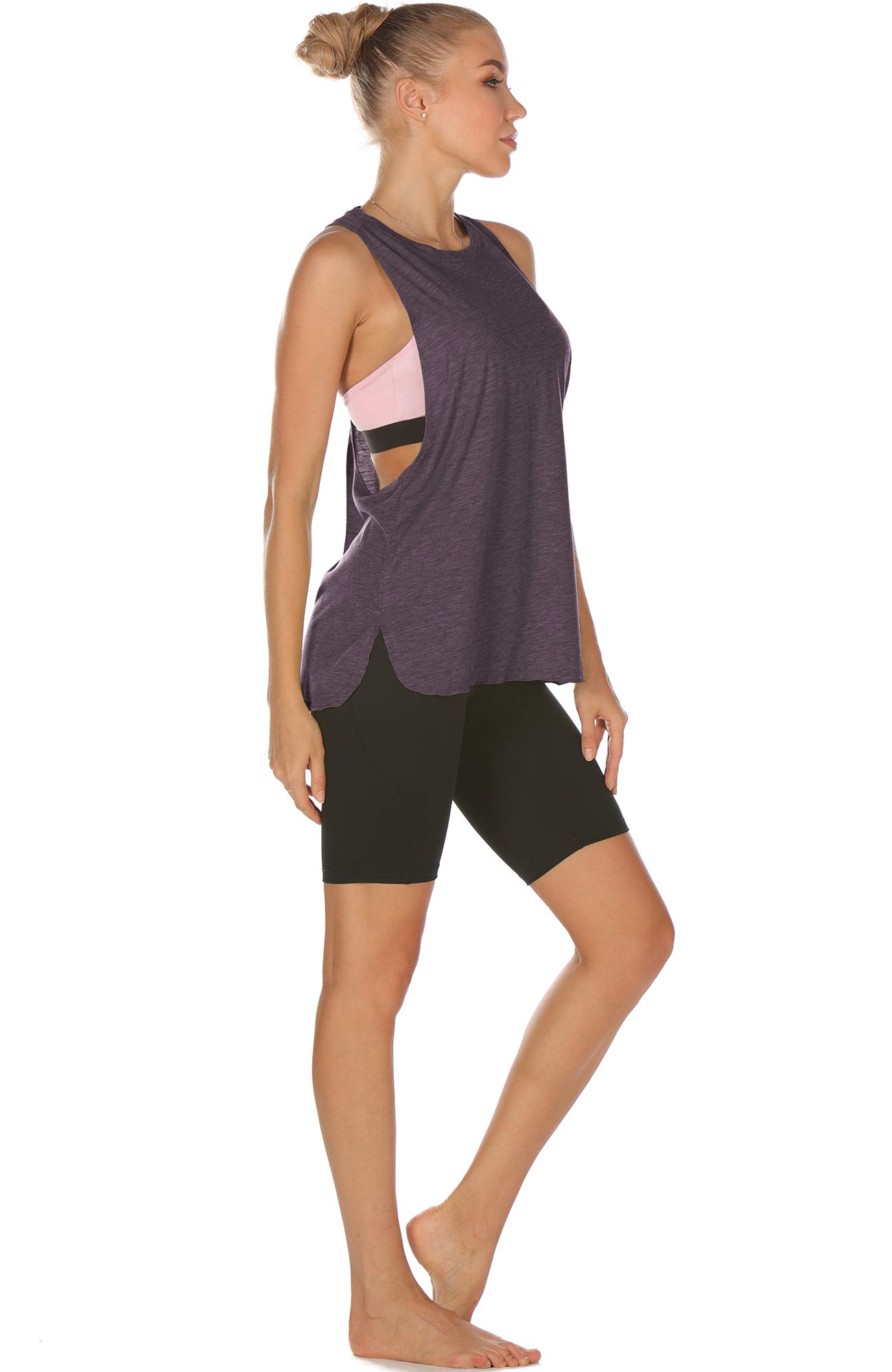 icyzone Canotta Donna Sportiva Traspirante e Sciolto Senza Maniche Atletica Palestra Camicie Corsa Yoga Tank Top (Pacco da 3) - 3