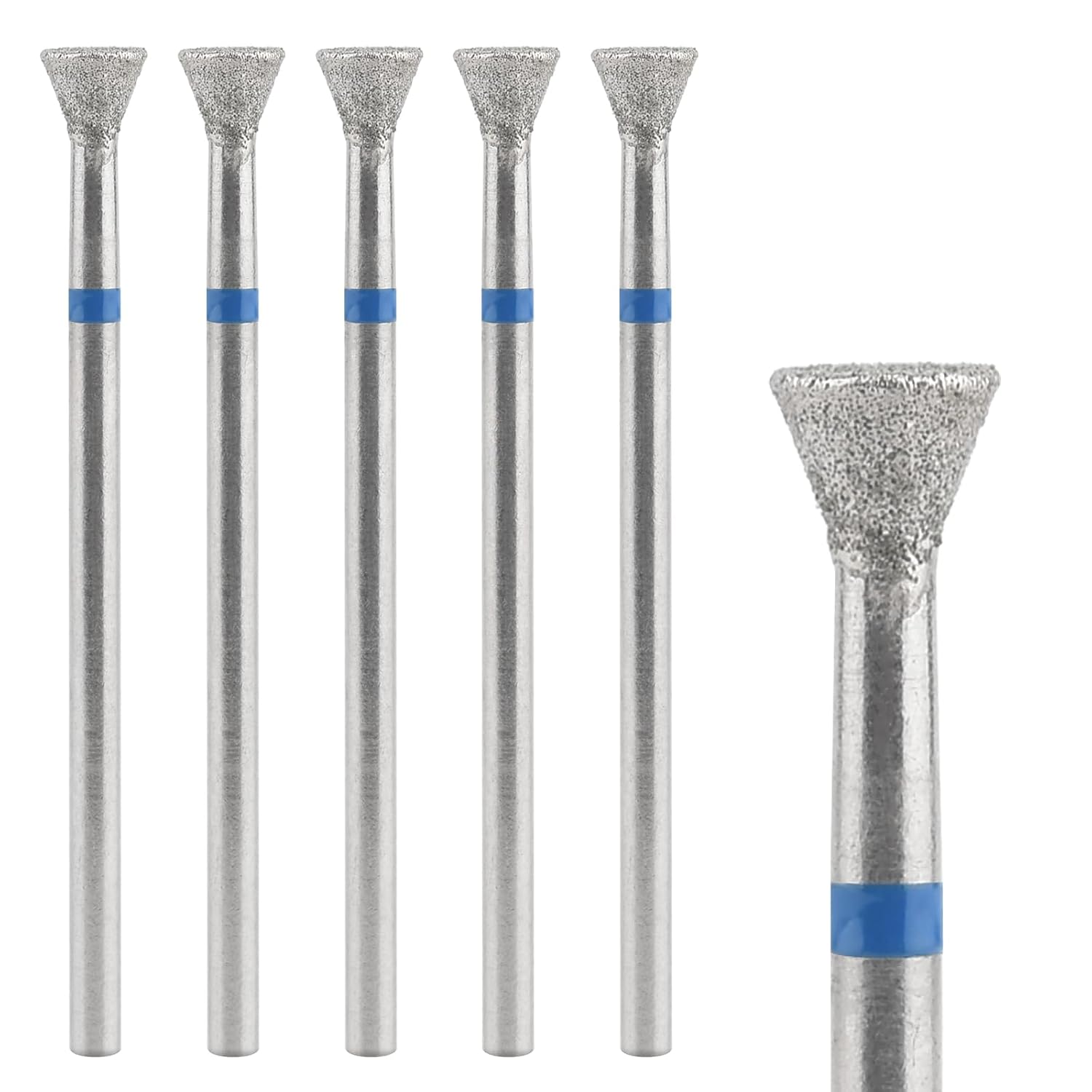 Inverted Cone Fan-Shaped Nail Drill Bit Nail Polish Gel Removal for Electric Nail Drill Manicure Machine Accessories Tool (5PCS Set)