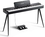 Donner OURA S100 Home Digital Piano with 88 Key Graded Hammer Weighted Keyboard for Beginner, Boasts Bluetooth, 3 Original MIDI Demos, Local Off Function, 2 * 10 W, USB-MIDI, Piano Three Pedal, Black