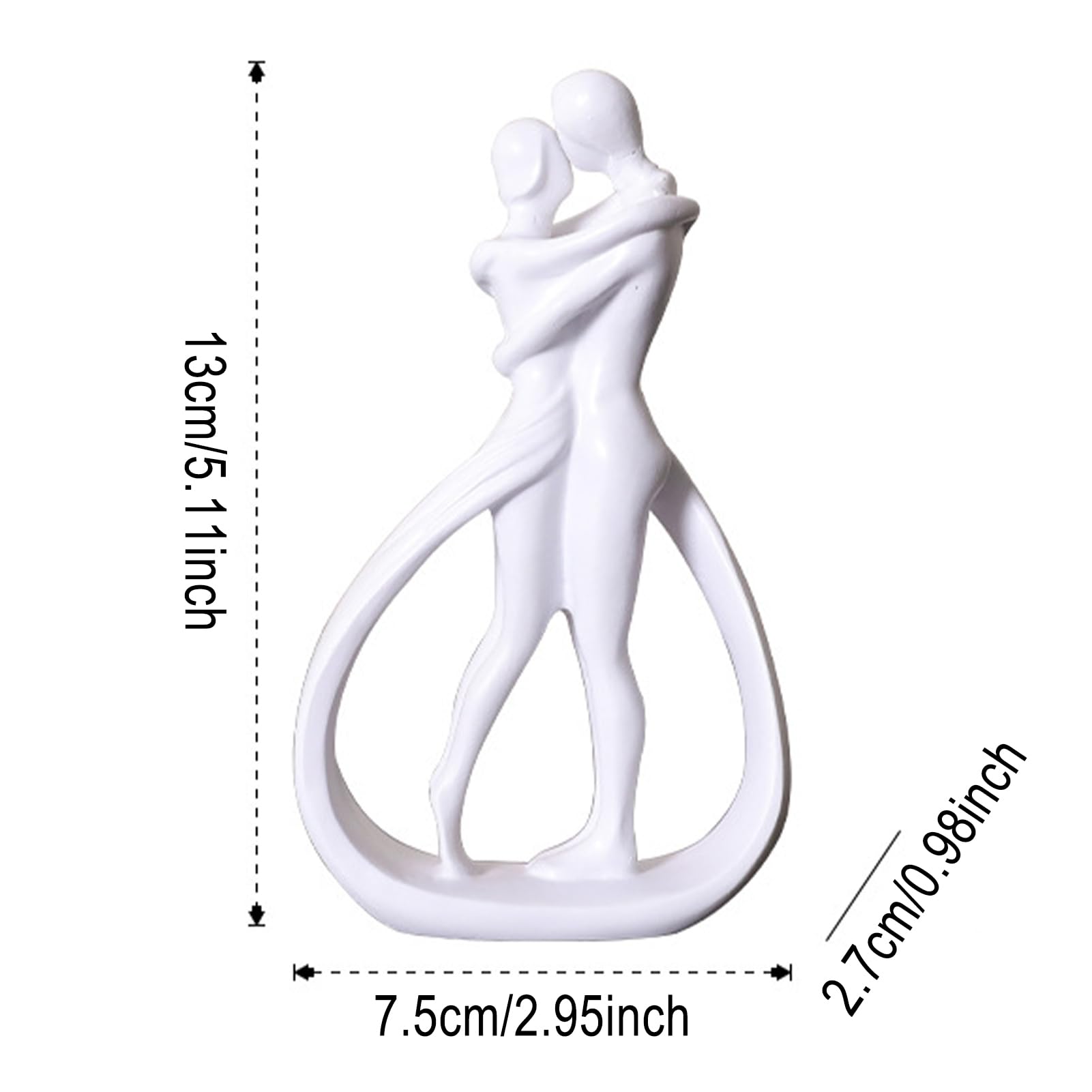 Wit Beeld Verliefd Koppel – 49 cm – Polyresin – Romantische Decoratie en Cadeau | Geschenken