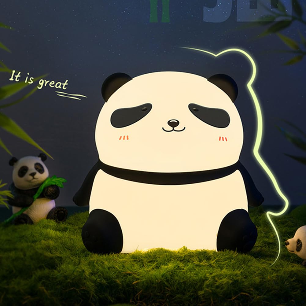 Veilleuse LED à capteur tactile – Design panda et canard, lampe en silicone, rechargeable par USB pour chambre d'enfant