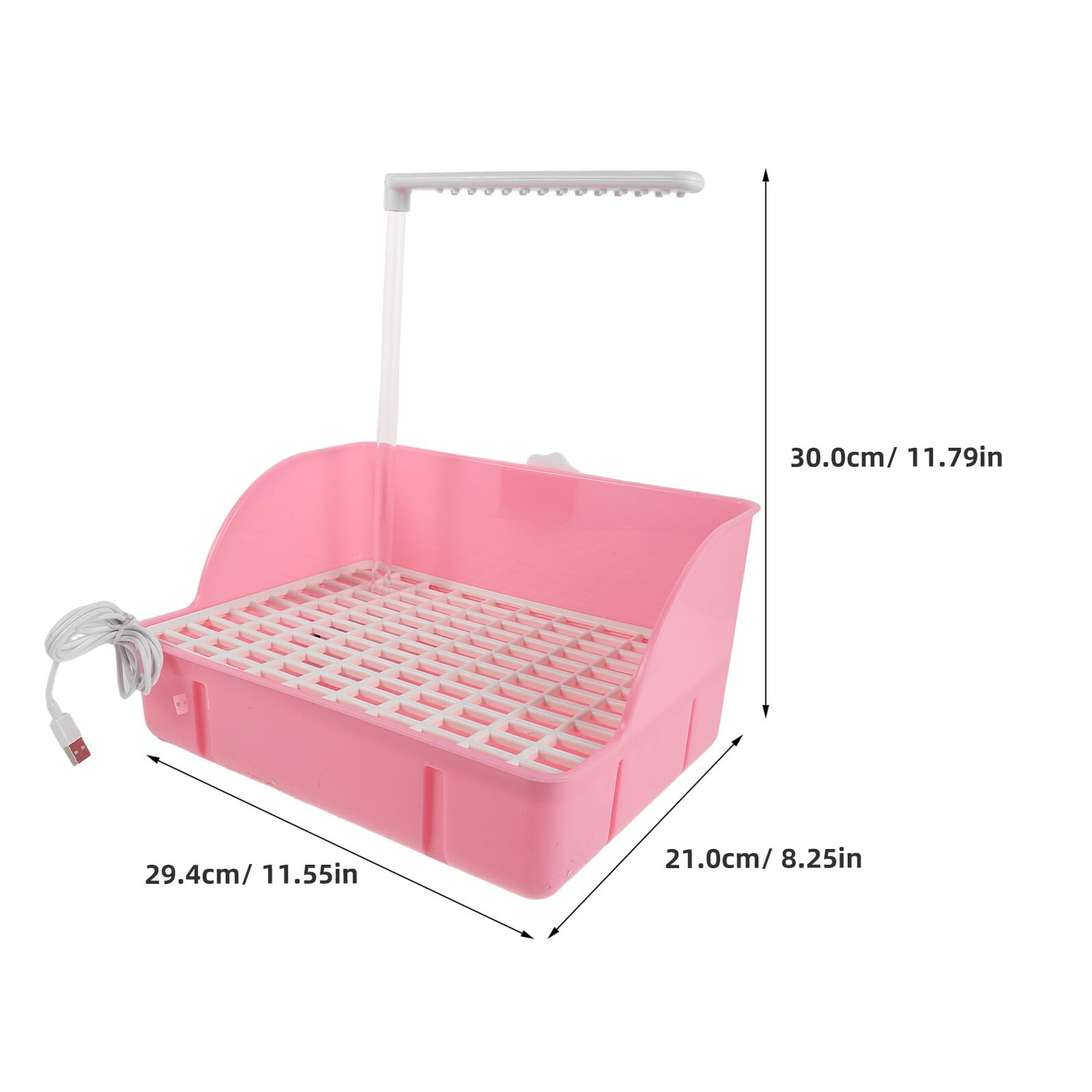 Gatuida Vasca da Bagno per Pappagalli Rosa Circolazione Acqua Silenziosa, Vasca Doccia per Uccelli Piccola in Plastica, Accessorio per Gabbia per Bagno e Idratazione di Parrocchetti