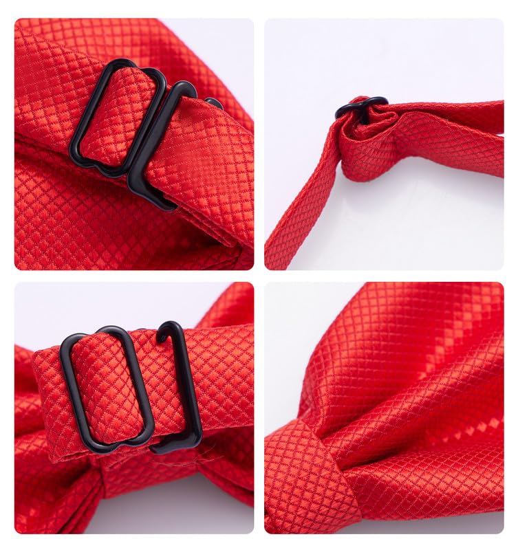 Image of MAGE MALE Men's Classic Solid Pre-tied Bow Tie for Wedding,Formal Tuxedo Adjustable Neck Bowtie