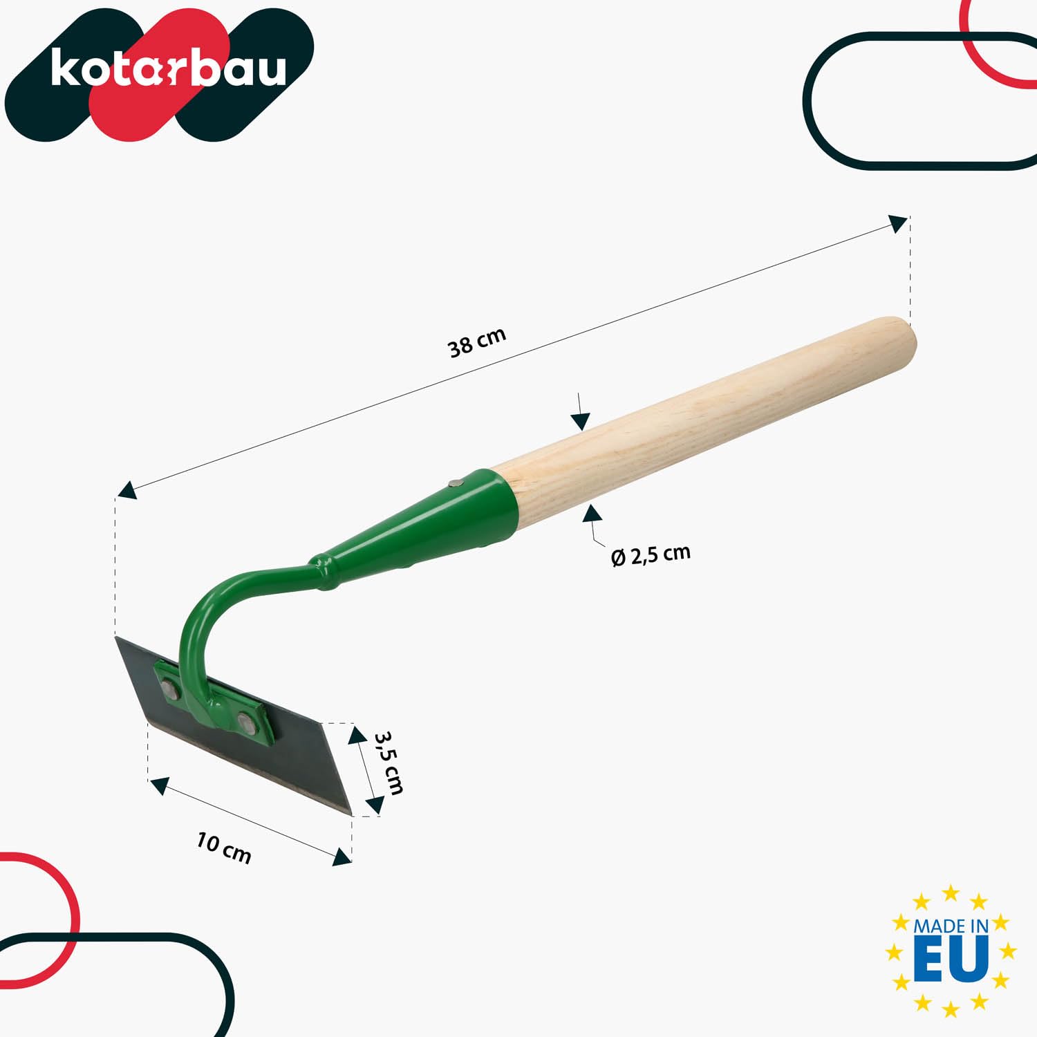 KOTARBAU® Motyka do chwastów do prac ogrodowych z drewnianym trzonkiem