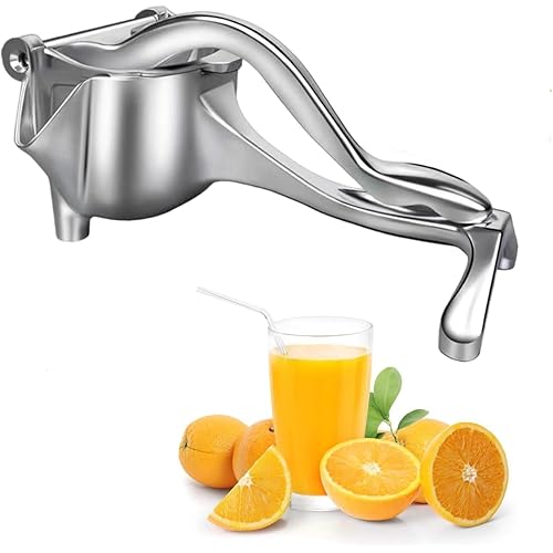 2026 Upgrade Hand Juicer Press, Heavy Duty Manual Fruit Juice Squeezer with Ergonomic Grip, V-Shaped Filter for Pouring,Detachable Design for Citrus, Pomegranate, Lime, Orange