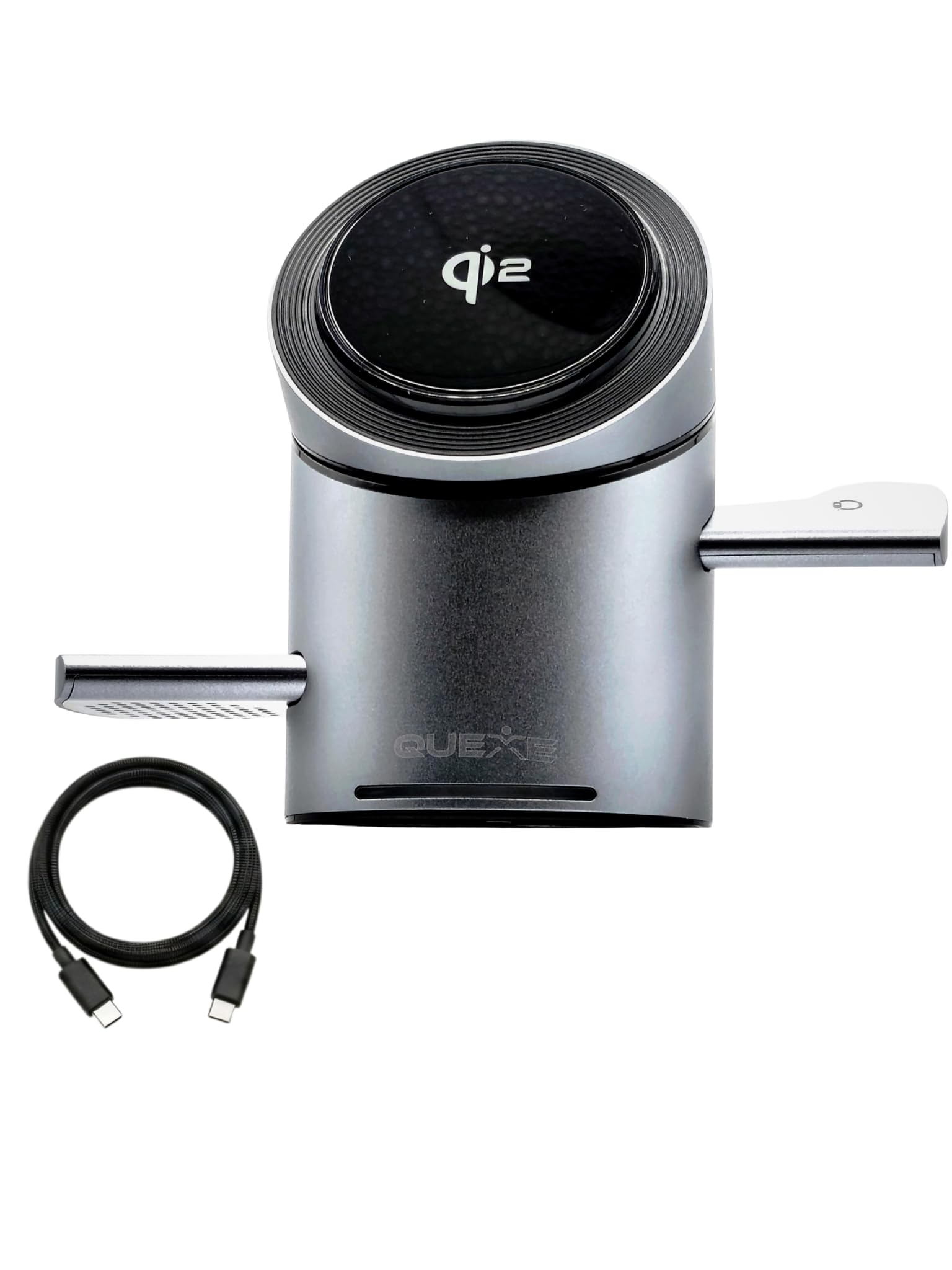 Caricatore in ALLUMINIO - Wireless 3-in-1 Qi2 Motorizzato – Ricarica Rapida 15W per iPhone, AirPods e Apple Watch – USB-C - Compatibile con smartphone con ricarica magnetica Qi -