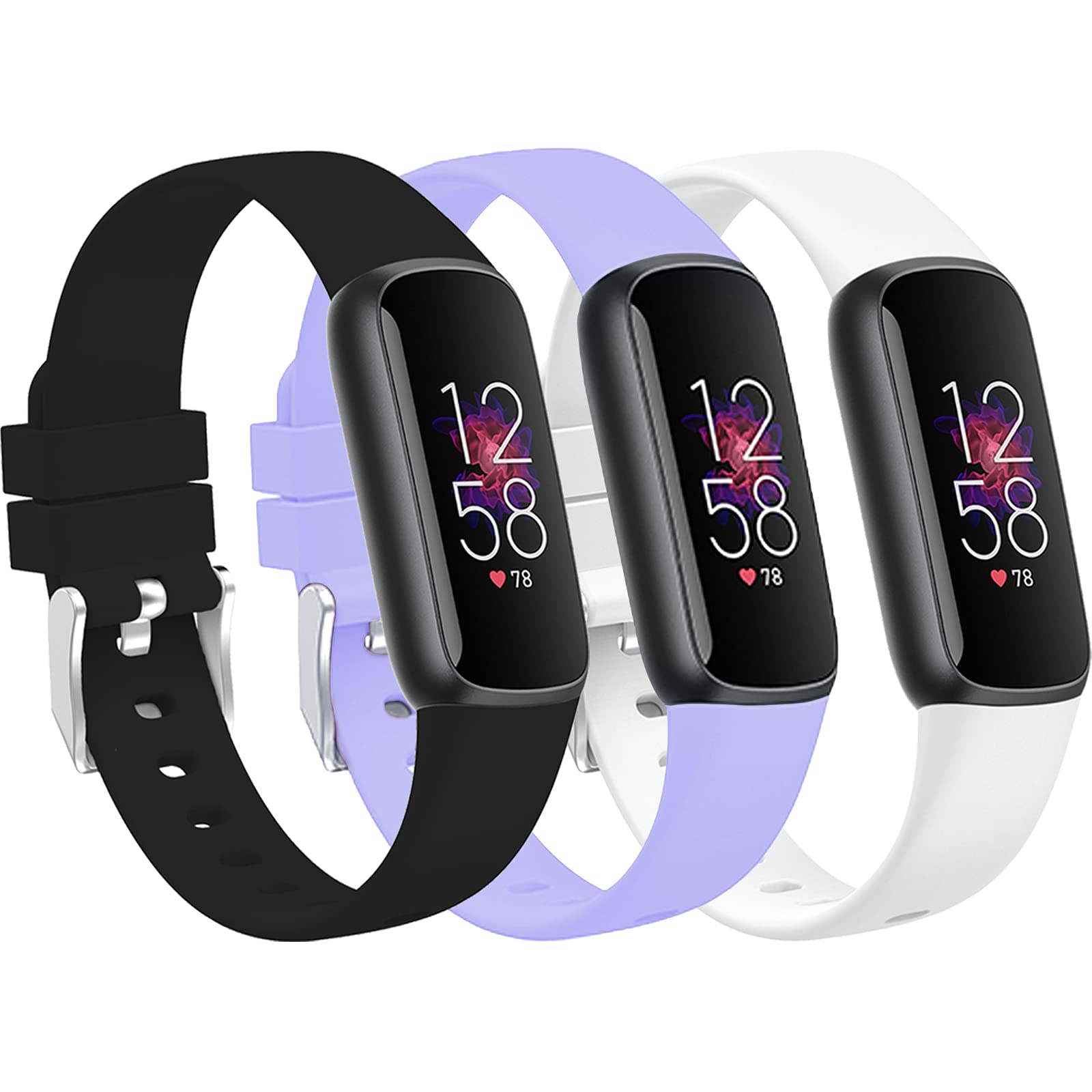 TopPerfekt Straps Compatible with Fitbit Luxe, Women Men Large Small Size Soft Silicone Replacement Sport Wristband Thin Strap Accessories for Fitbit Luxe Fitness and Wellness Tracker in 2021