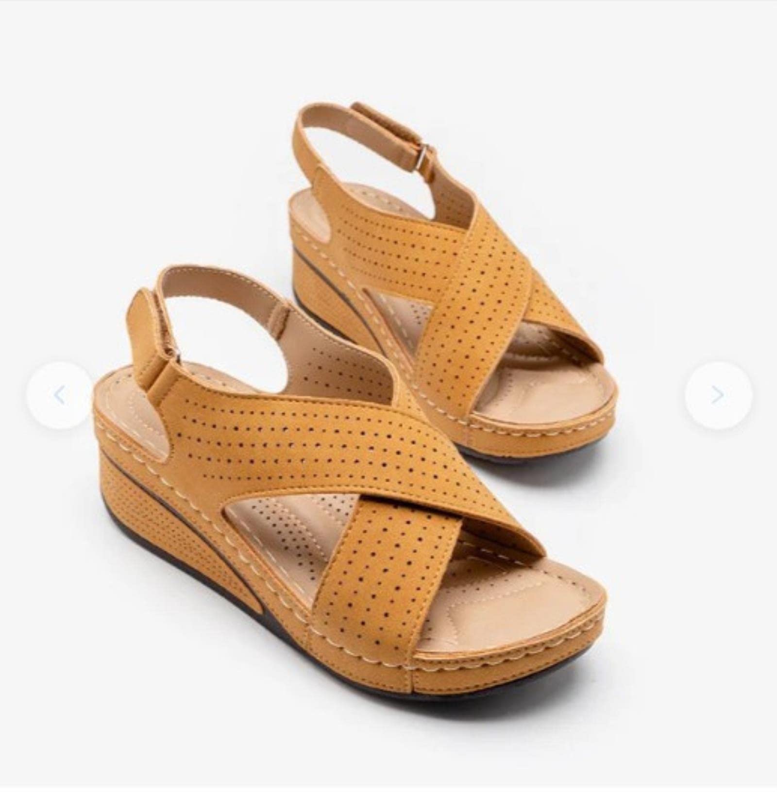 Sandales compensées creuses pour femme au style rétro et décontracté