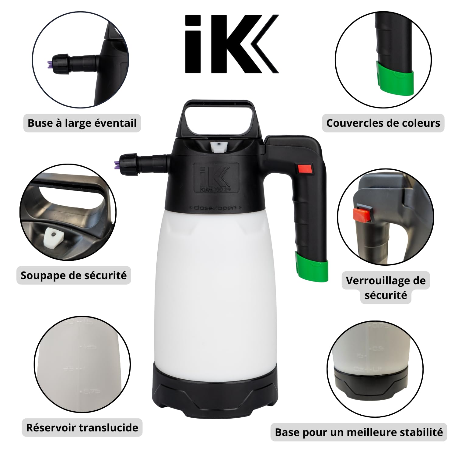 IK Foam PRO 2 +, Professional Foam Sprayer incl. Connecteur d`Air Comprimé