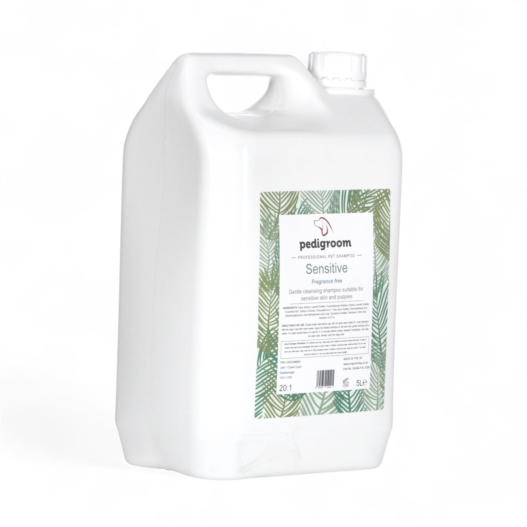 Pedigroom Dog Shampoo Sensitive 5 Litre Puppy No Paraben silicones dyes alcohol