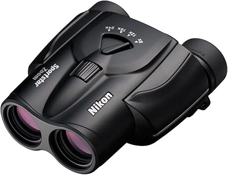 Nikon Sportstar Zoom 8-24x25mm Binoculars - Multi-Coated Lenses, Porro Prism Optics, Fast Focus Control - Compact Lightweight Binocular for Sports Events, Wildlife & Outdoor Viewing