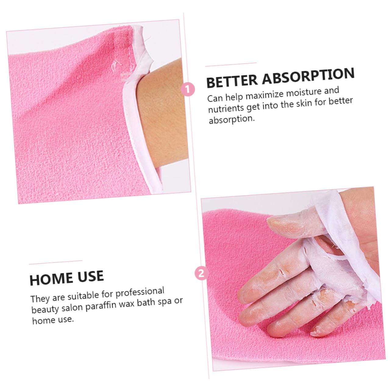 Mikinona 4 Pairs Exfoliating Moisturizing Hand and Foot Covers Set Skin Care Gloves & Foot Spa Covers White and Pink for Foot and Hand Care