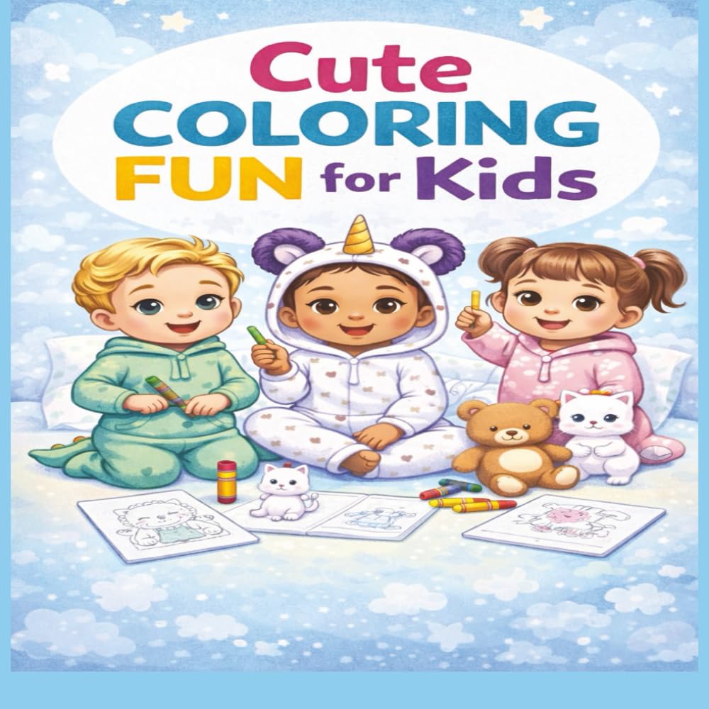 cute coloring fun for kids: simple& fun coloring pages for kids ages 4-7