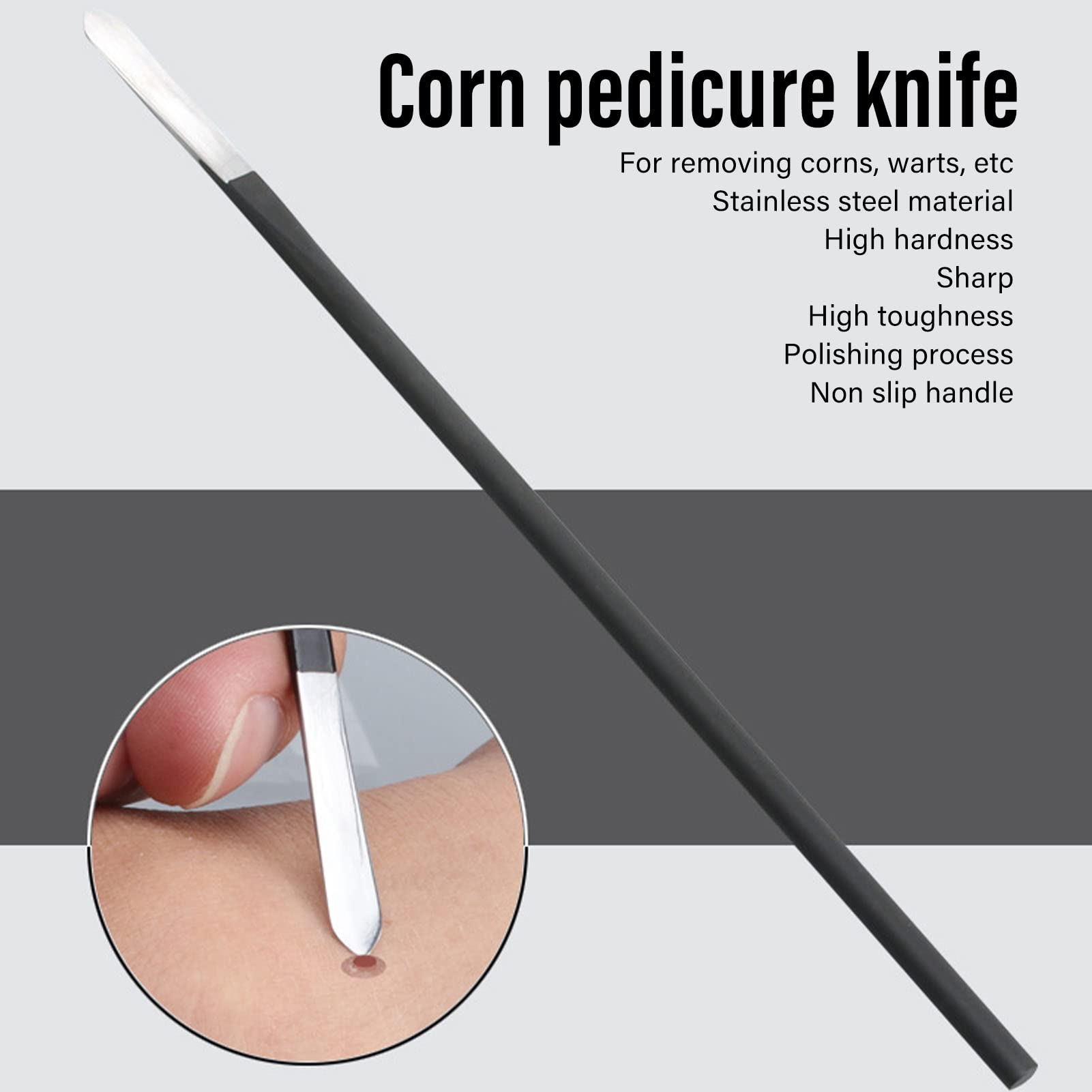 Cuchillo de Pedicura para Pies, Kit de Herramientas de Pedicura para Corrección de Uñas Encarnadas en los Pies, Cuchillo de Pedicura de Acero Inoxidable, Ergonómico, Portátil,