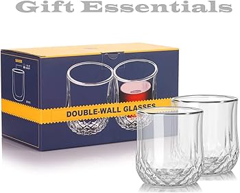 Amazon.com | AiDrink Double Wall Glasses Set of 2 for Men Women