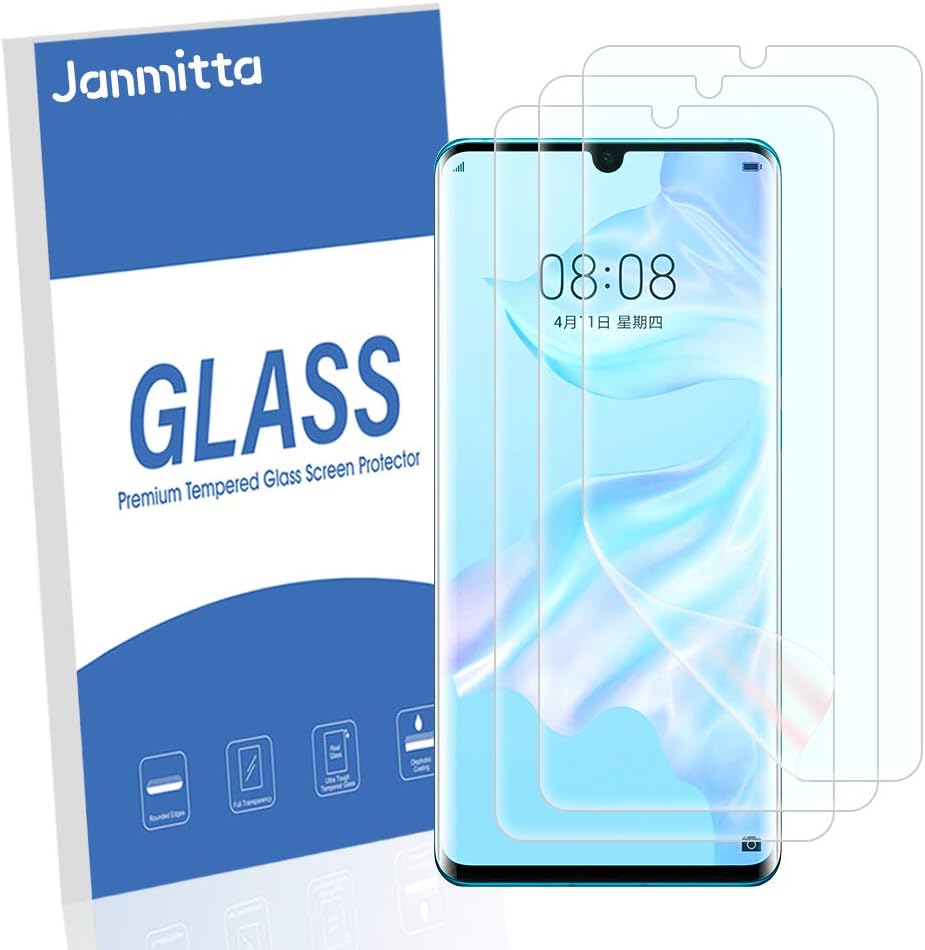 [3 Pack] JBAO Direct Compatible Huawei P30 Pro Screen Protector, Full Coverage TPU Film with Easy Install Tray [High Response] Anti- Scratch Film for Huawei P30 Pro (Not Glass)