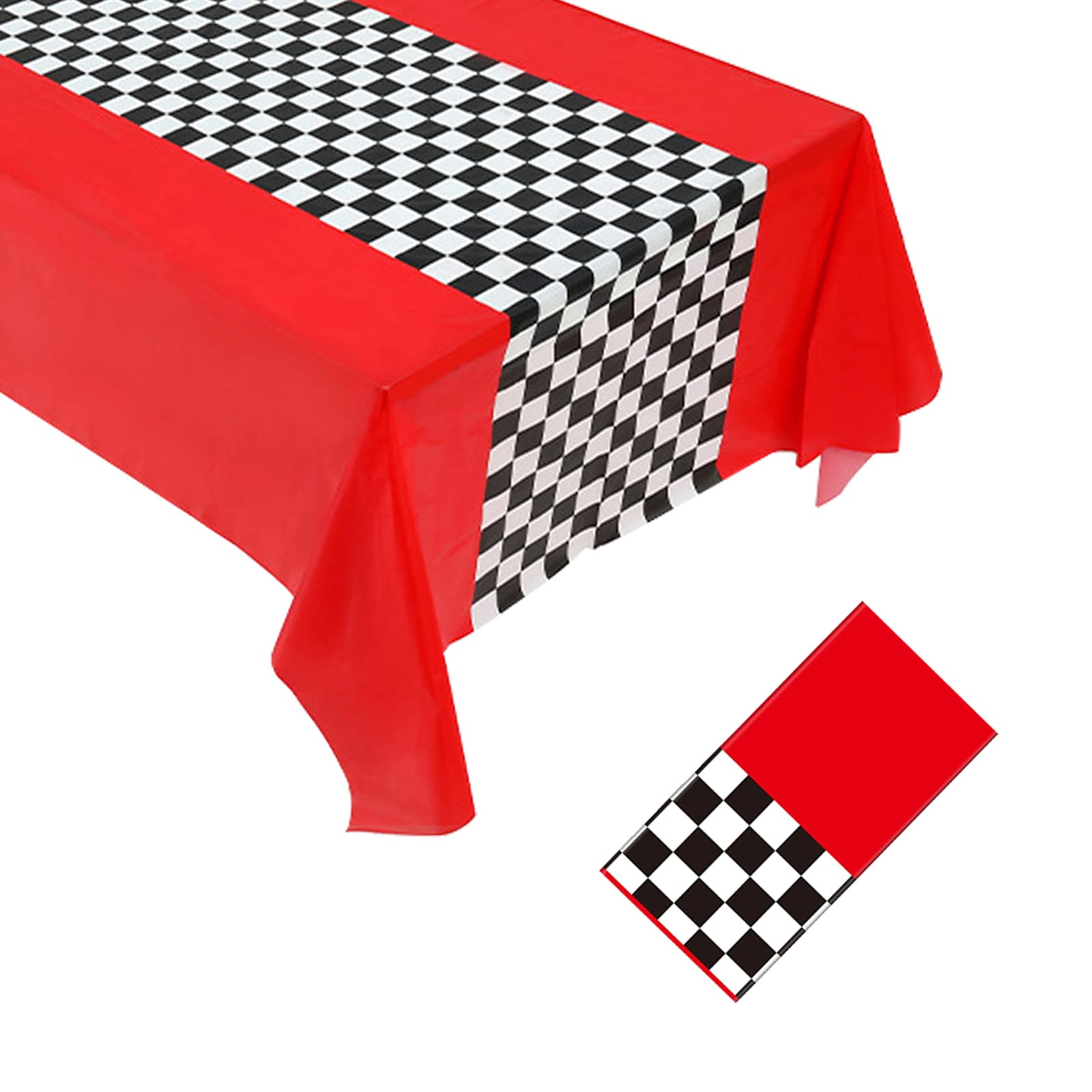 1 Pack Racetrack Tablecloth Racing Car Table Covers 54"x108" Disposable Rectangular Car Birthday Party Supplies Car Birthday Party Decorations Racetrack Table Runner for Kids Birthday Car Theme Party