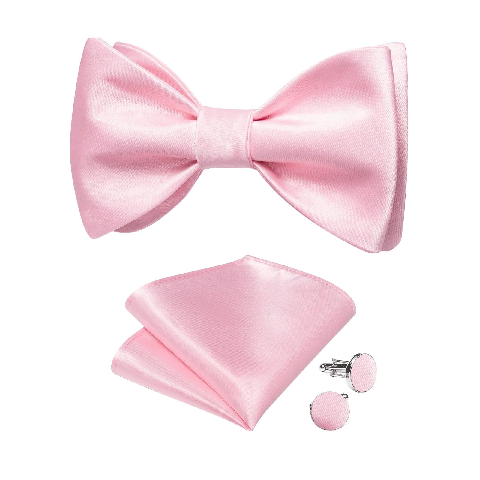 JFDBGU Bow Ties for Man Silk Wedding Self-tie Bowties Party Causal Knots Acessories Hanky Cufflinks Sets