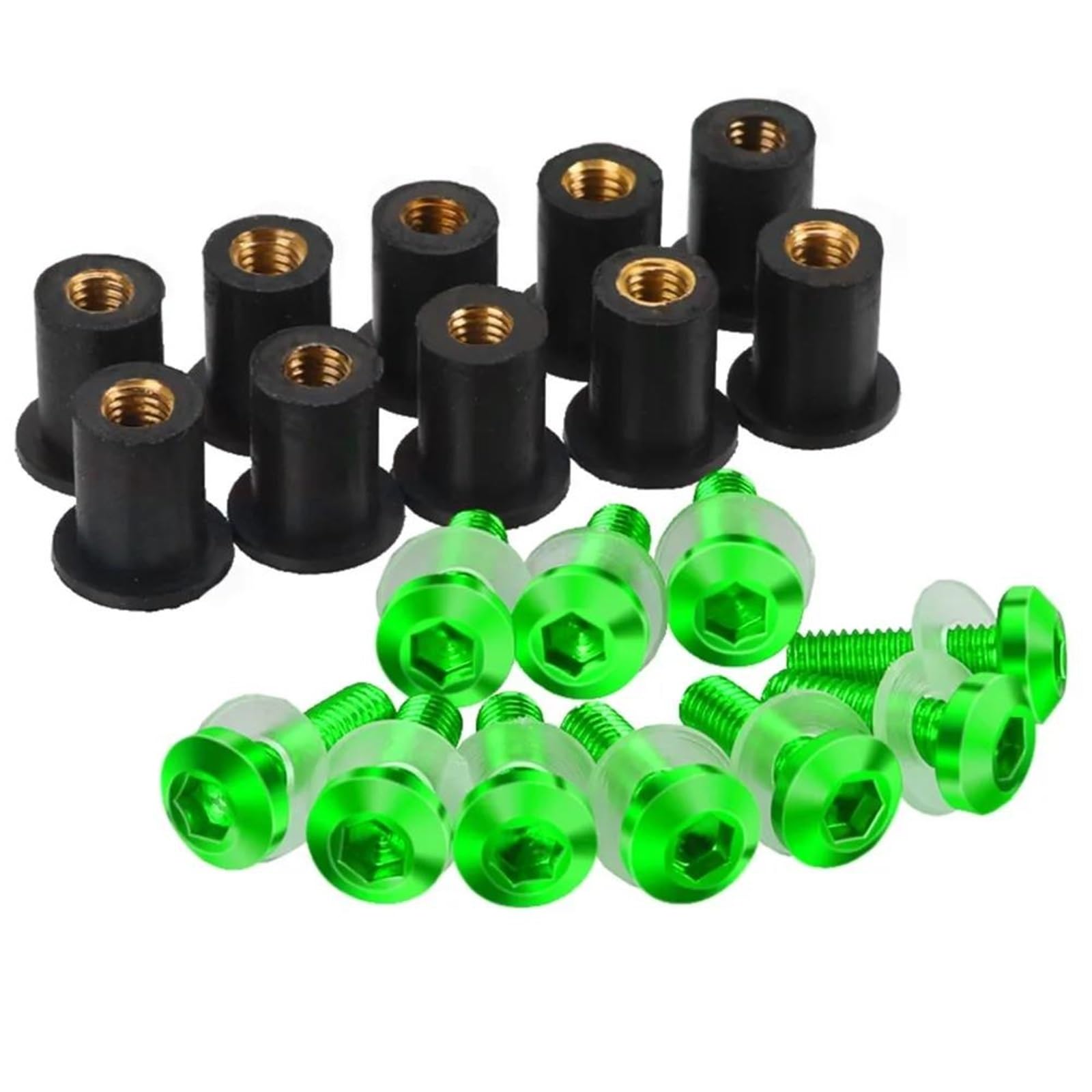 5mm 10PCS Windshield Bolts For CBR125R CBR150R CBR250R CBR300R CBR250RR CBR400R CBR500R CBR600F CBR650F CBR650R CNC Alloy(Green)