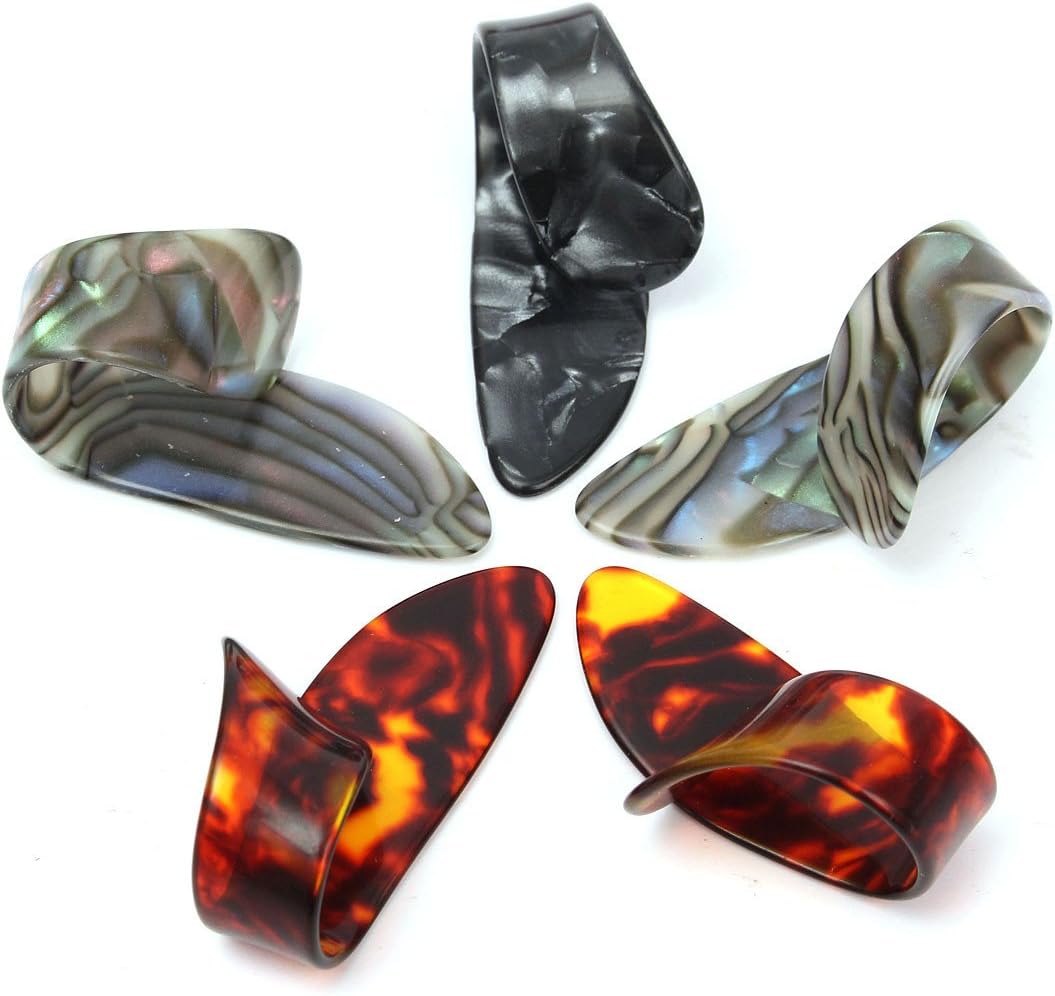 5 Pcs/Set Celluloid Guitar Fingertip Finger Thumb Picks