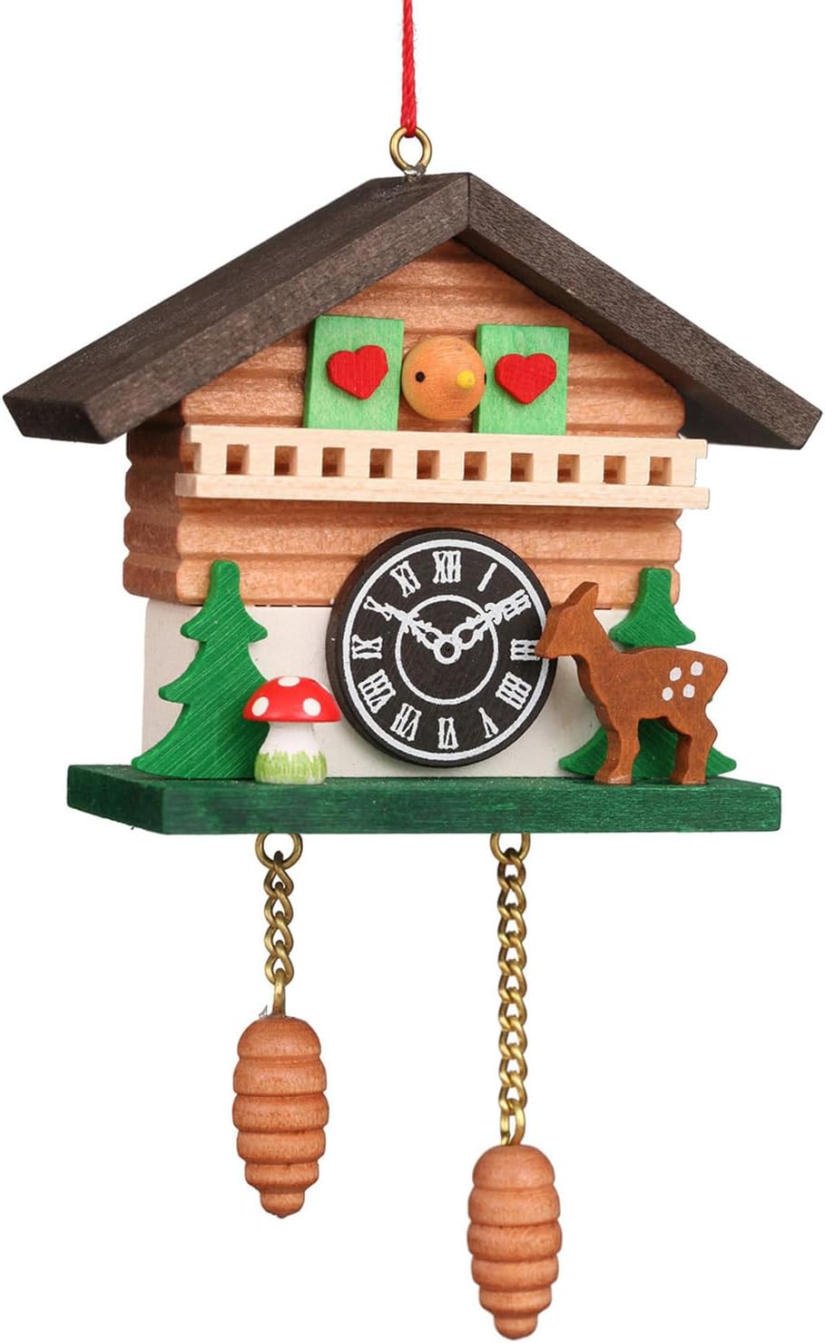 Alexander Taron Importer 10-0827 - Christian Ulbricht Ornament - Cuckoo with Deer - 3"" H x 2"" W x 1"" D