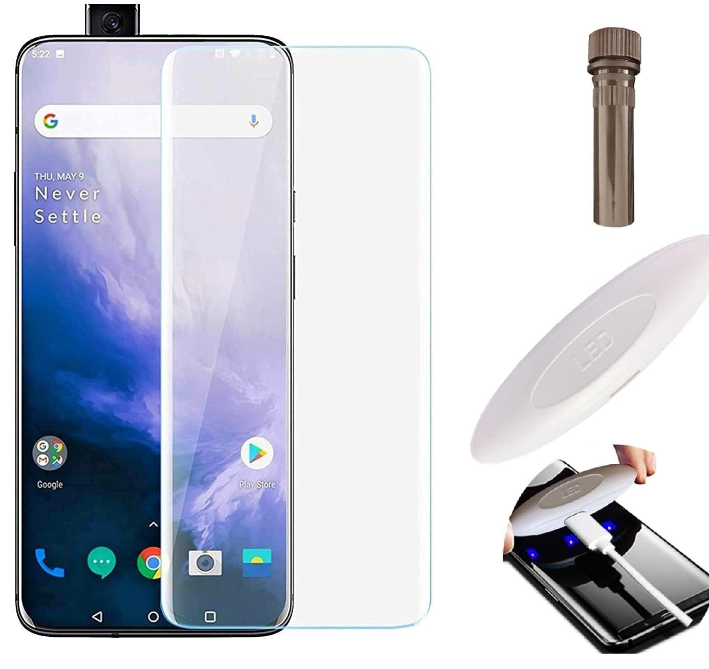 JGD PRODUCTS Adavnced Glue UV Curved Tempered Glass for OnePlus 7 pro, OnePlus 7T Pro | With HD clearity full curved edge protection and Installation Kit-picture-37