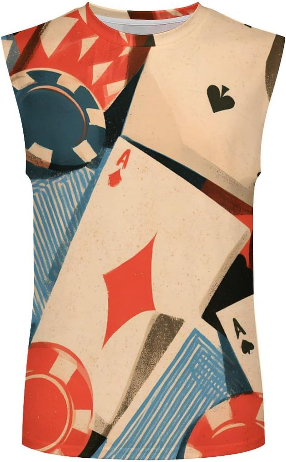 Playing Cards Chips Men's Sleeveless Shirt Small