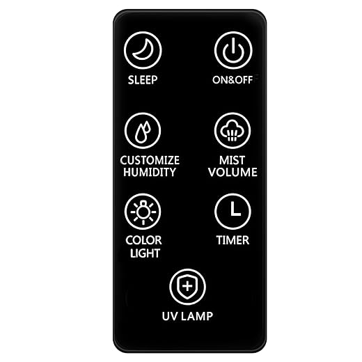 Remote Control for 9L/2.4Gal Ultrasonic Smart Cool Mist Top Fill Humidifier (Black)