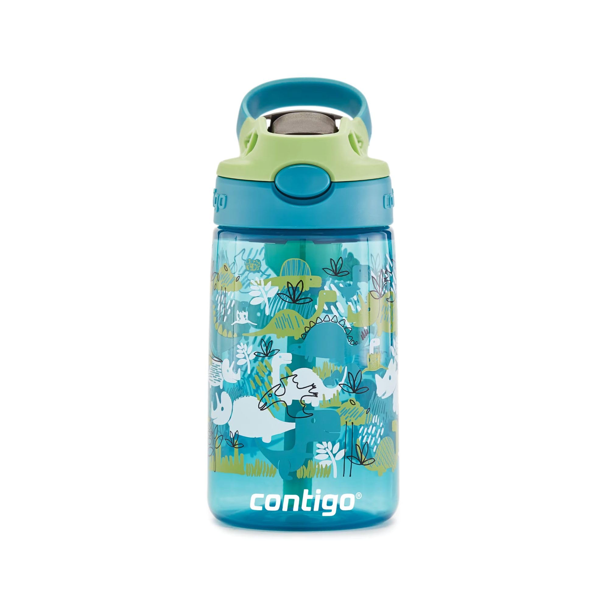 contigo children's drinking bottle easy clean autospout with straw, bpa-free robust water bottle, 100% leak-proof, easy to clean, ideal for daycare, kindergarten, school and sports, 420 ml