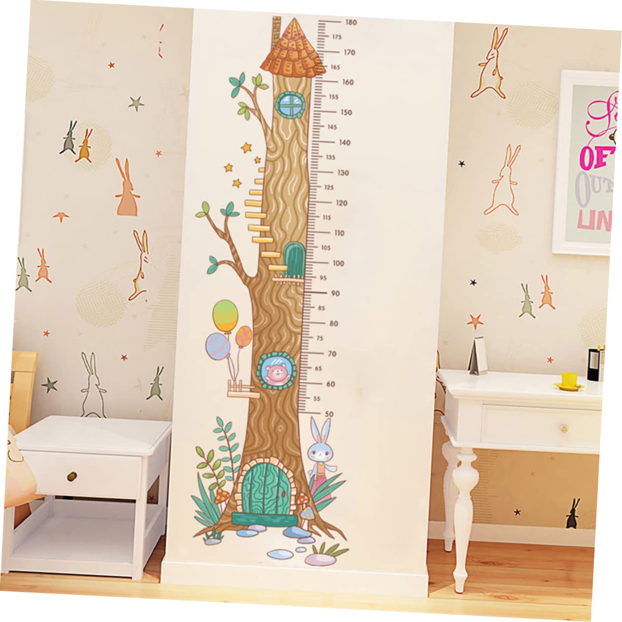 SUPVOX 1Sheet Self Adhesive Height Growth Chart Sticker Forest Animal Design for Room Height Measure Ruler for Wall Decoration Suitable for Smooth Surfaces Fun Functional Growth