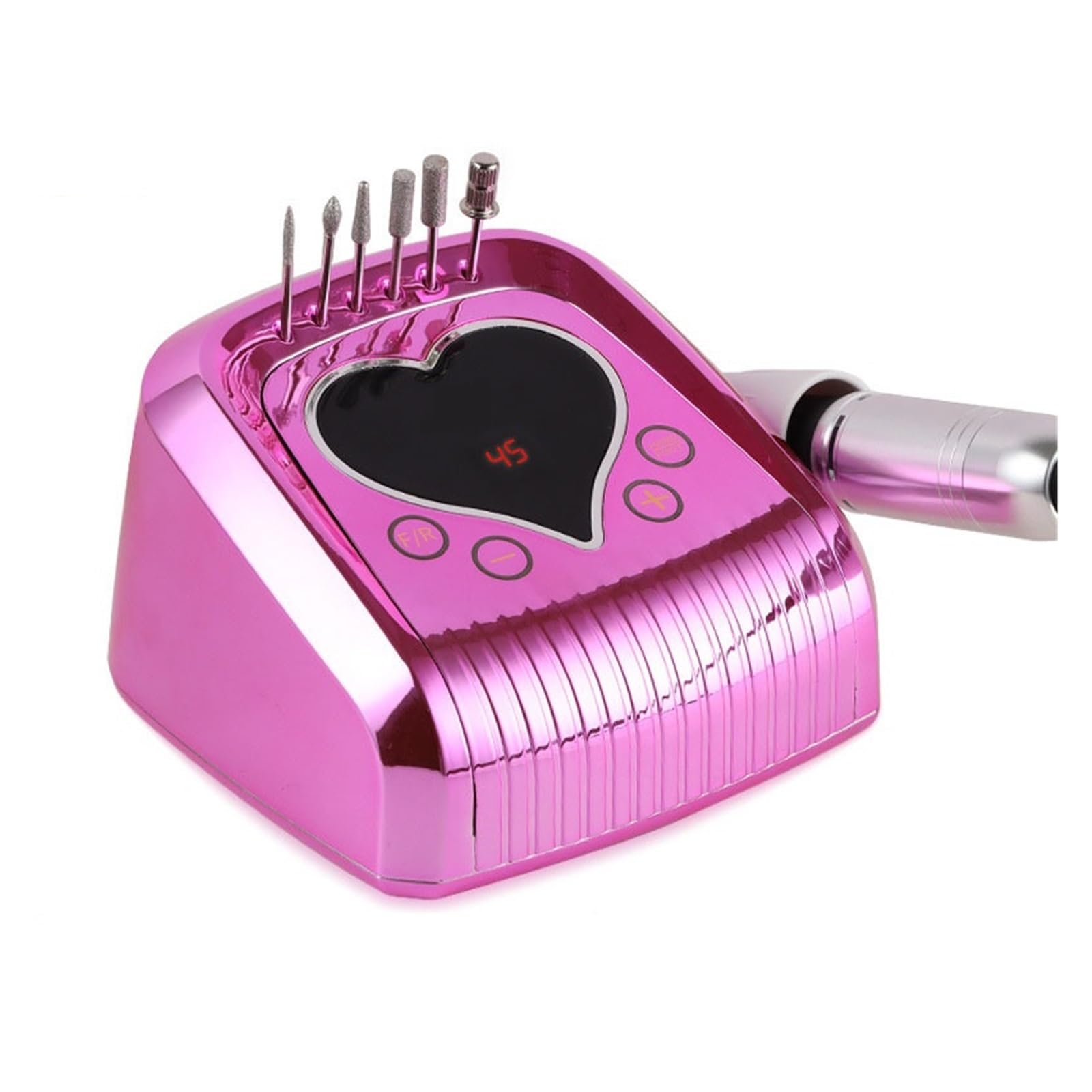 Torno para Uñas, Taladro eléctrico de uñas de 45000RPM for manicura, lima de uñas, maestro de uñas, quitaesmalte de uñas, cortador de fresado de taladro de uñas(Rose red)