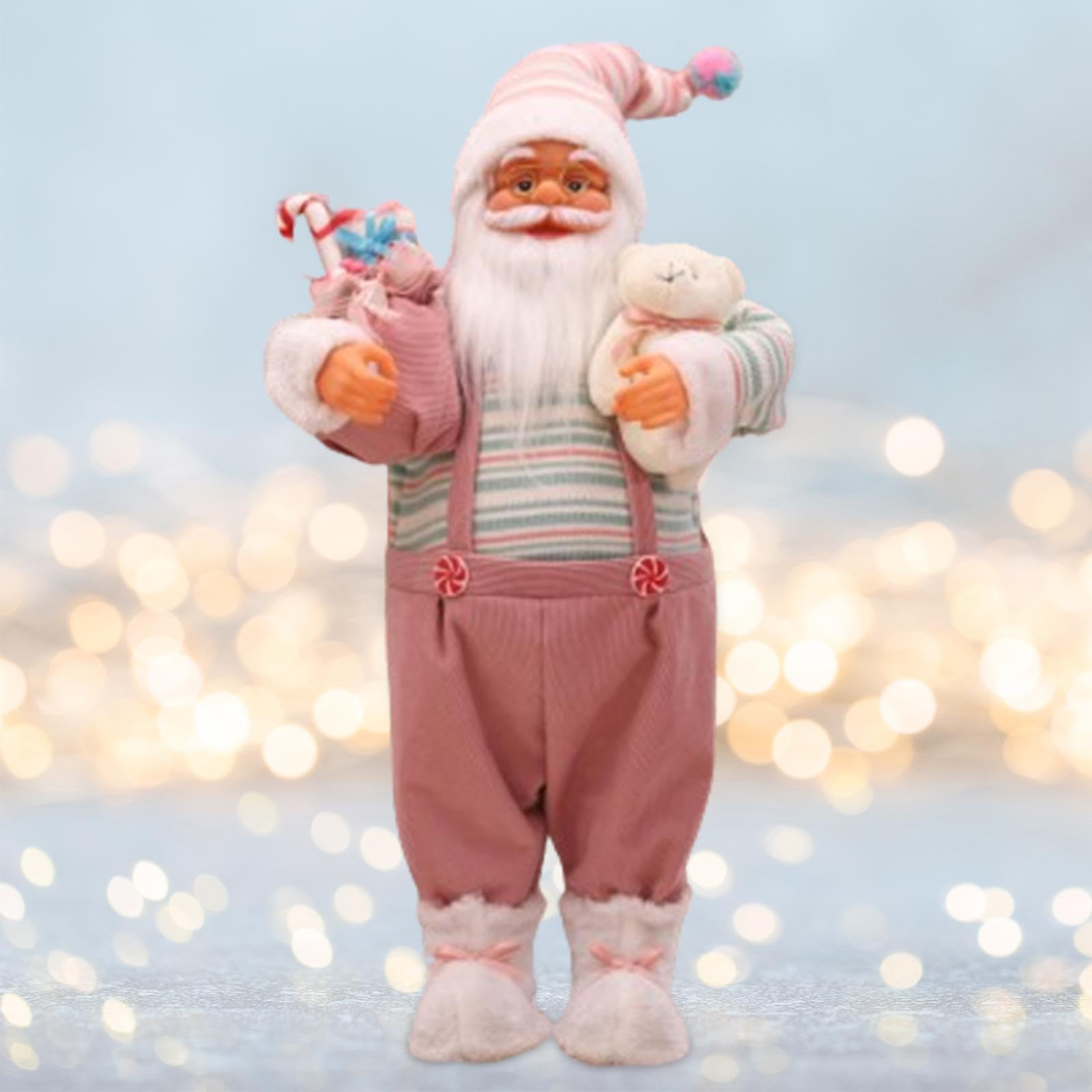 Muñeco Navideño de Papá Noel con Bolsa de Regalos para Escritorio