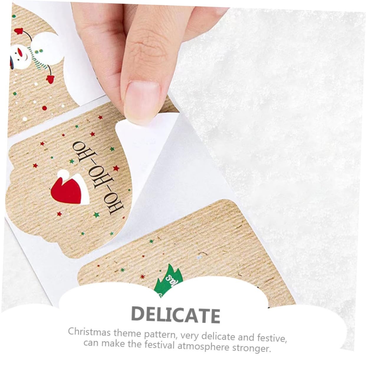 STOBOK 3rotoli Roll Stickers Decorativi Natalizio Etichette Adesive Kraft Per Biglietti e Decorazioni