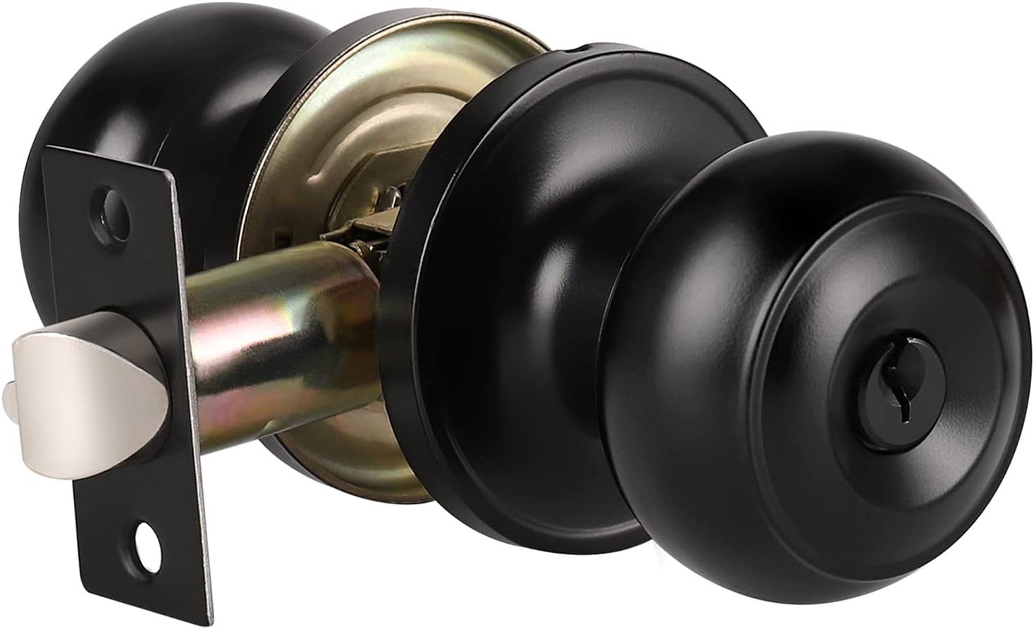 KNOBWELL 1 Pack Exterior Entry Door Knob with Key, Keyed Entry Door