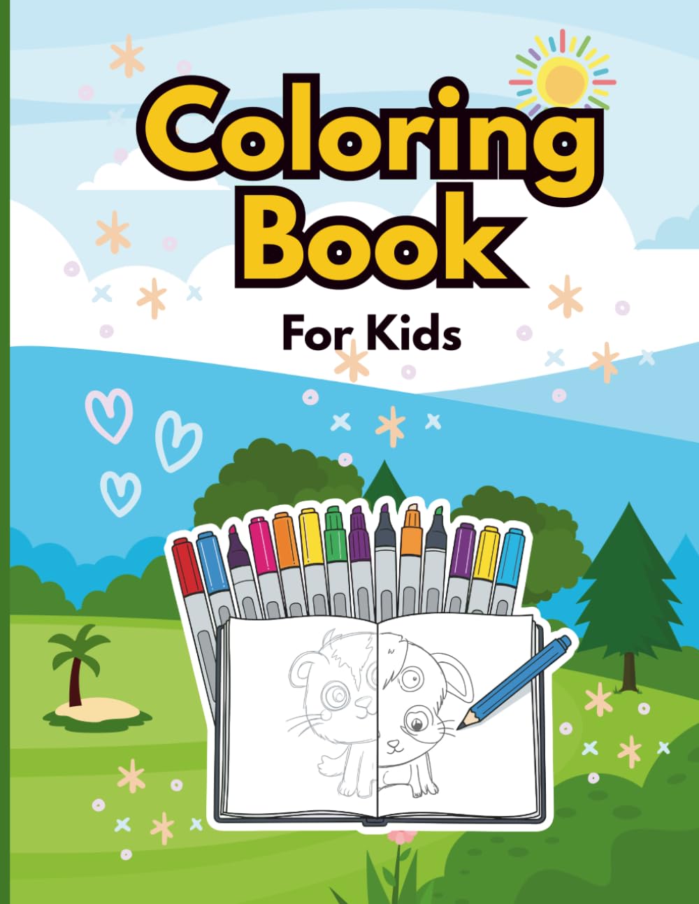 Coloring Book for Kids: Adorable Animals and More, Easy and Fun Pages for Kids.: Cute Animals, Cat, Pet & More . Fun Easy Pages for Children Ages 3-8