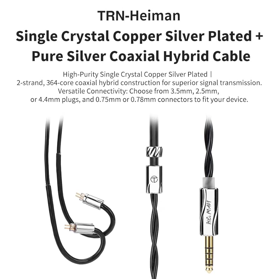 Linsoul TRN Heiman単結晶銅銀メッキ+純銀混合で編み込みハイブリ Amazon | Linsoul TRN Heiman単結晶銅銀メッキ+純銀混合で