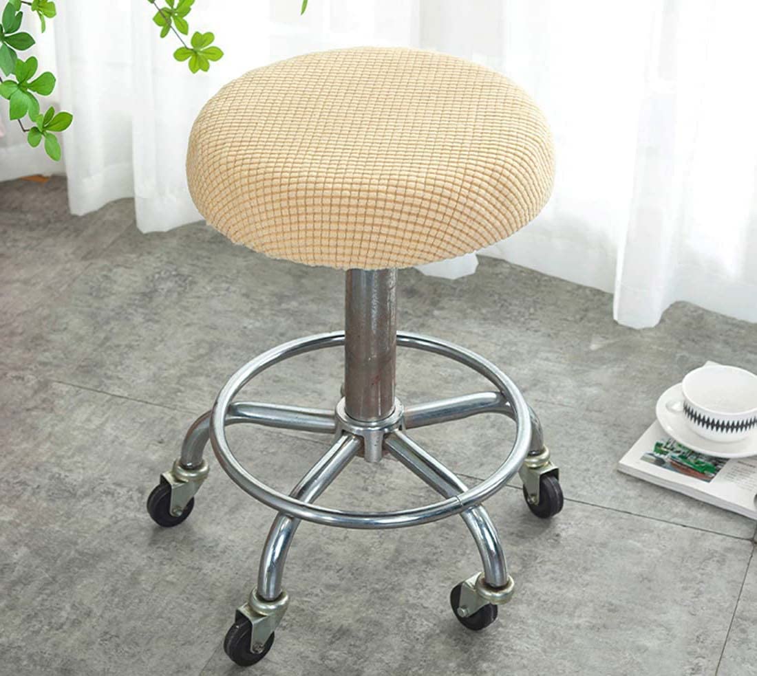 Bar Stool Cover High Chair Cover with Elastic,Club Beauty Salon Seat Cushion Covers Non Slip Round Stool Protection Slipcover,Use on 12-18 Inch