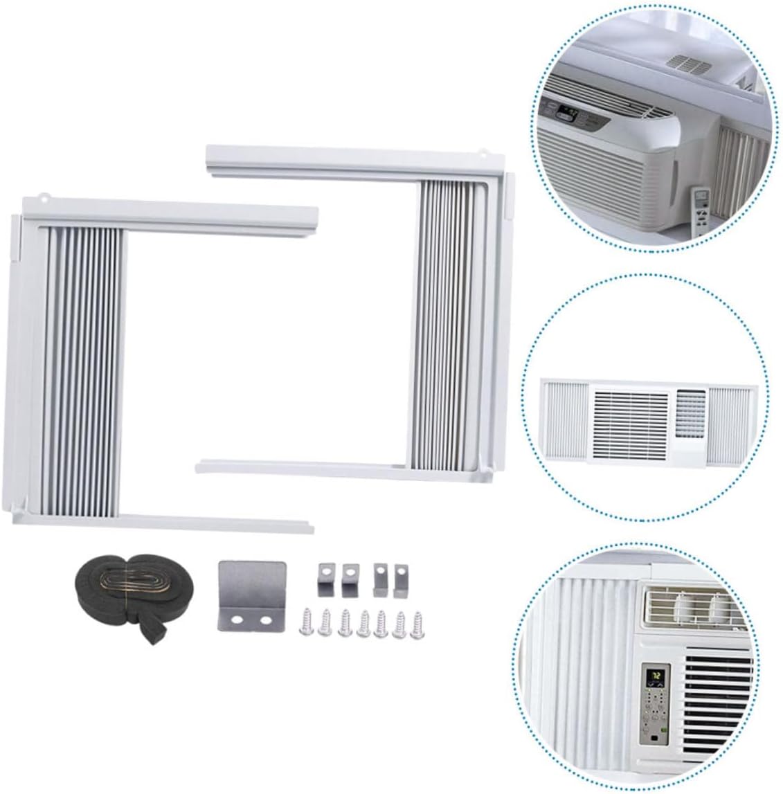 GLEAVI 1set Portable Ac Window Vent Kit with Adjustable Side Panels for Easy Installation Fit Air Conditioner Accessory for Efficient Cooling Any Room