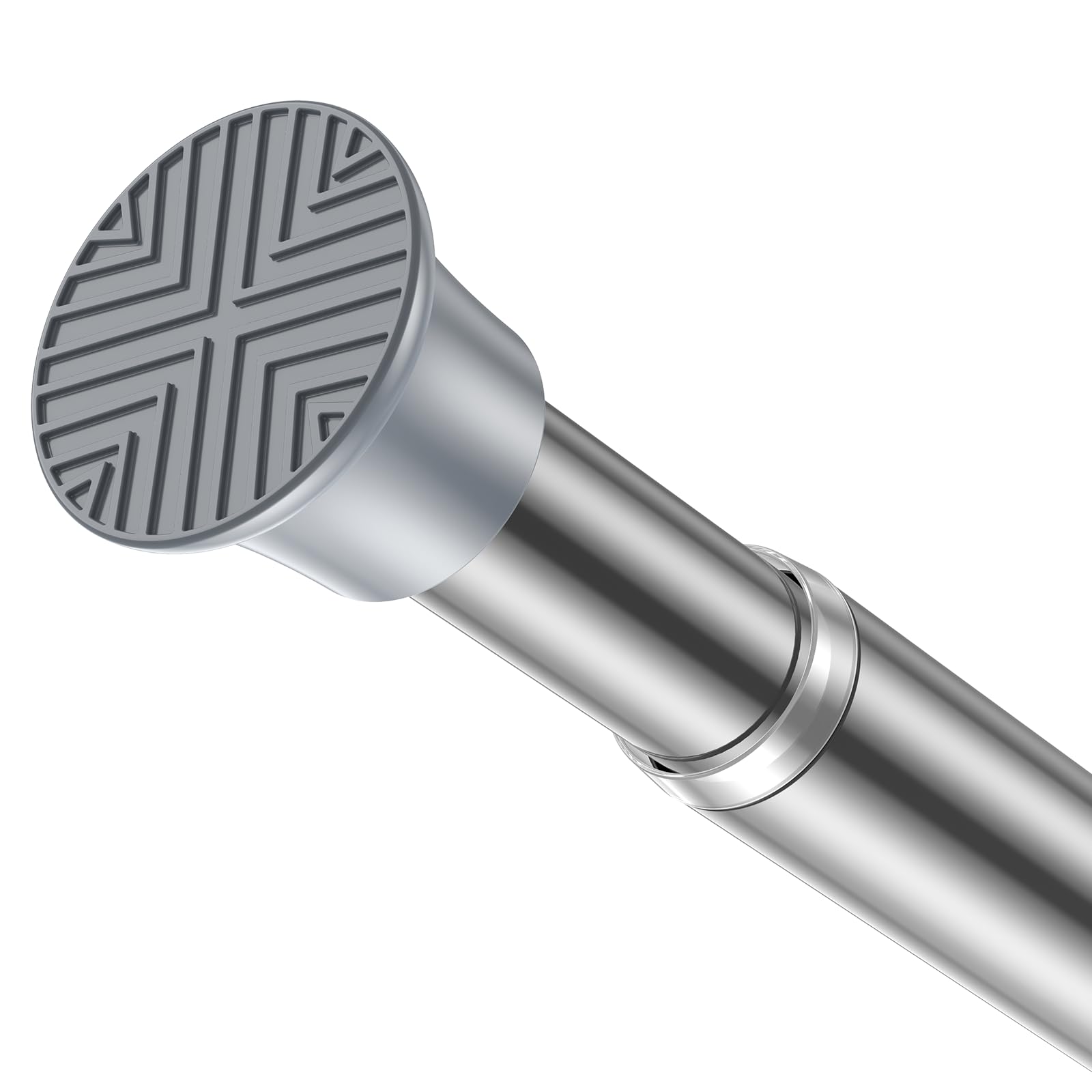 Spring Tension Curtain Rod 32-62 inch, Adjustable Expandable Tension Curtain Rod No Drilling, Tension rods for Window Doorway Kitchen Curtain, Silver